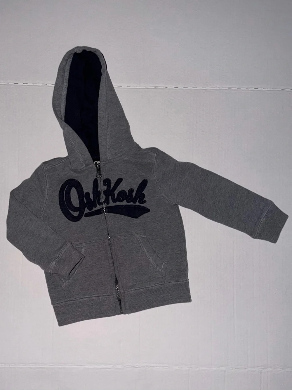 OshKosh B'gosh Gray Hooded Zip Sweatshirt with Script Logo
